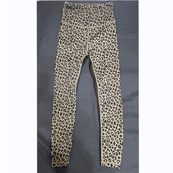 Leggings: Gray Leopard Print Leggings - Picture 2 of 4